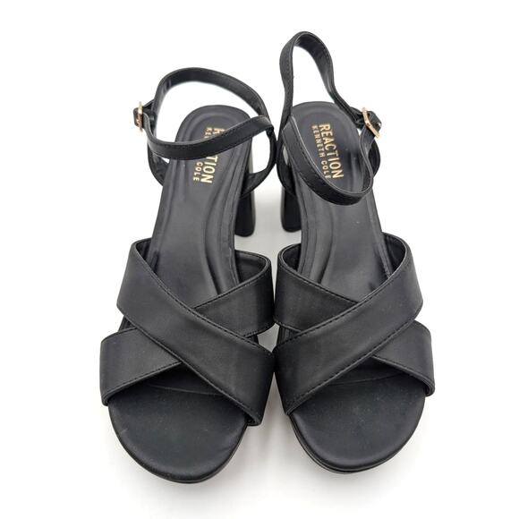 Reaction Kenneth Cole Reeva Platform Sandals Women's Black Size US8 EU39 - Picture 12 of 14